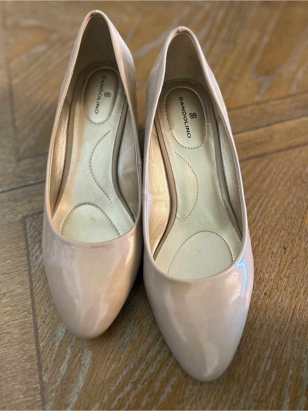 Bandolino Blush Patent Pointed Toe heel wedge